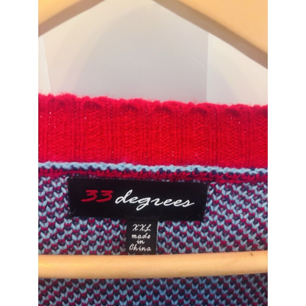 33 Degrees Ugly Christmas Sweater Warm Merry & Bright Let It Snow Women’s XXL 2X - Picture 2 of 8